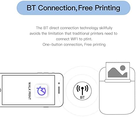 N/A џеб термички печатач Паметен домаќинство Фото Мемо -печатач 200DPI BT Конекција Користете со апликација компатибилна со Android