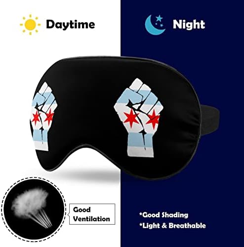 Подигната Тупаница Знаме На Чикаго Мека Маска За Очи Капак Ефективно Засенчување Удобност На Очите Маска за Спиење Со Еластичен Прилагодлив