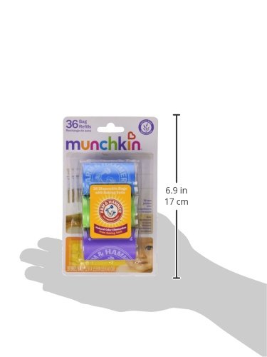 Munchkin® рака &засилувач; Чекан Пелена Торба Пополнување, 3 Пакет, 36 Кеси