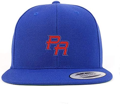 Трендовски продавница за облека Порто Рико ПР мала извезена капаче за бејзбол капа на Snapback Flatbill