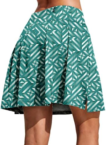 Коорун 18 Тениско здолниште на здолниште со должина на коленото со високи половини здолништа за жени плетени вградени шорцеви