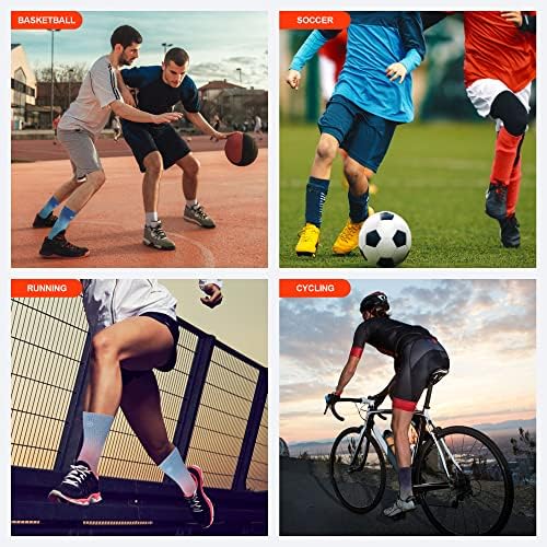 Узис дебели перничени атлетски компресивни екипи чорапи со лак за поддршка - за трчање, пешачење, кошарка - средно чорап 3 парови