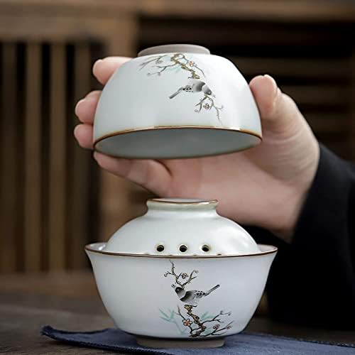Xwozydr керамика патувања кунг фу чај сет Гаиван преносен чајник брз чаша една тенџере и две чаши софтвер за чајник со отворено чајник