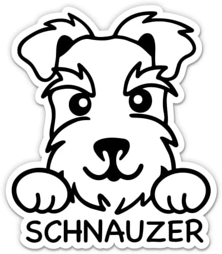 Налепници на Шнаузер - 2 пакувања од 3 налепници - водоотпорен винил за автомобил, телефон, шише со вода, лаптоп - Шнаузер Симпатично куче за ekиркање.