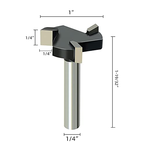 Meiggtool Расипување Површина Рутер Битови, 1/4-Инчен Стебло Круг Носот, 1 инчен Дијаметар сечење лабораторија Израмнување Рутер Малку Планирање