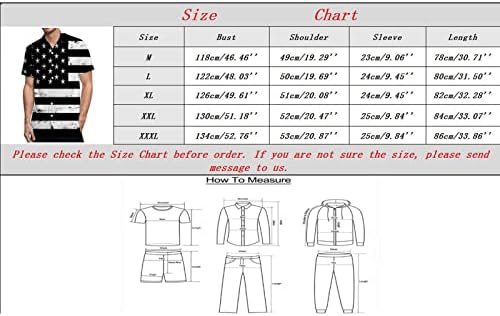 Miashui Mens Body Romper Mens 3D дигитално печатење џеб торба лапел кратки ракави кошула термички кошули мажи мажи