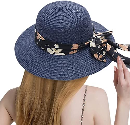 Womenените широко обликувани слама капи летни сонцето за сонце за жени широки обликувања на плажа за бејзбол капа за бејзбол