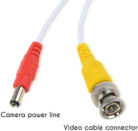 J-Zmqer 65ft White BNC Видео моќна жица кабел Компатибилен со кабелот Samsung Camera SDH-C84100BF SDH-ST581