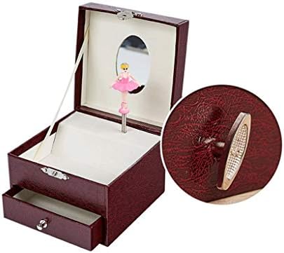 HGVVNM Blue Paper Music Box Сина рачно изработена кутија за накит плоштад подарок креативен предлог роденденски подарок Божиќ