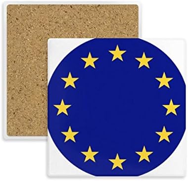 Национално Знаме На ЕУ Европа Симбол На Земја Плоштад Подножје Чаша Држач За Кригла Абсорбента Камен за Пијалоци 2 парчиња Подарок