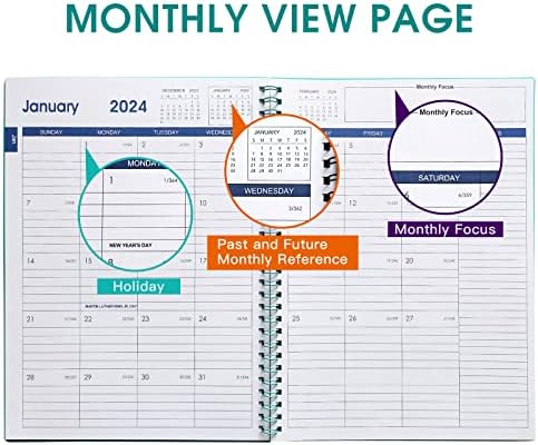Планер за календари на Utytrees 2023 - јануари 2023 година - јуни 2024 година календарски планер, 7,6 x 10,2, планер за календари