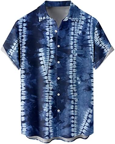 Wabtum mens Boho кошули, машко копче надолу по кошули на плажа Хавајски обичен печатен кошула за плажа со кратки ракави со кратка кошула