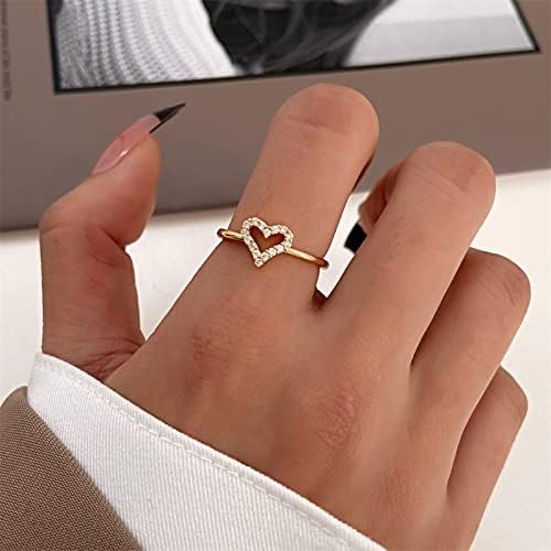 2023 година Нов темперамент прстен Loveубов прегратка прстен женски модна личност прстен едноставни дами прстени