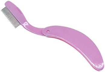 U-K Премиум квалитет на преклопување чешел чешел за чешла за шминка алатки жени чешел за трепки на веѓите, розова