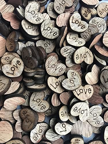 Ноќна градба 200 парчиња рустикална дрвена loveубов срцева свадба маса распрскувачки занаети за занаети за деца