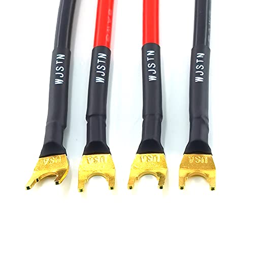 WJStn 001 вилушка Спајд приклучок до Spade Plug Sonight Cable Cable ， кабел за скокач со терминал во форма Y-облик y-облик на