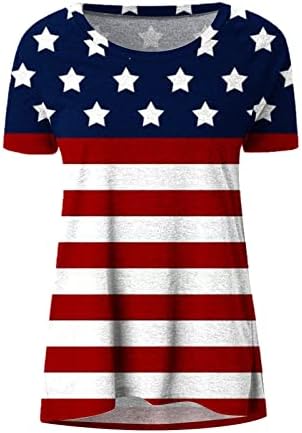 Лажни две основни маички дами кратки ракави со еден рамо со рамената, искријте го вратот тркачки шрафци во САД, знамето на
