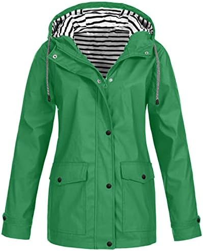 Зимски зимски палта, јакни за дожд за женски ров палто водоотпорен со аспиратор плус големина целосен патент сонзофран спортска облека на отворено