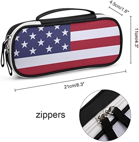 Знаме на САД печатено молив торбички торбички со рачка со преносна торба за шминка, организатор