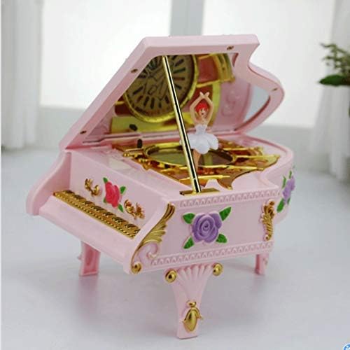Лајз Пинк пијано музичка кутија LED светло музичка кутија за накит ротирачки балет девојки музички бокс роза музичка кутија роденденски подарок