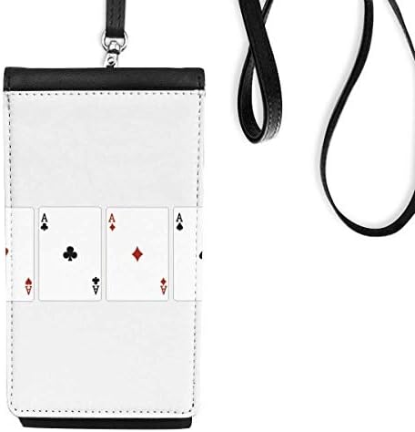 Телефонска чанта за дијамантски клуб за срце, кој виси мобилна торбичка со црна џеб