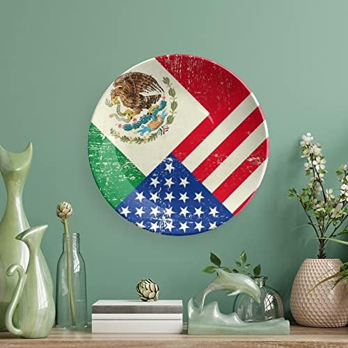 Мексико Мексико Сад Америка Знаме Коска Кина Декоративна Плоча Со Вертикален Штанд Керамички Орнаменти Занает За Семејна Дневна Соба