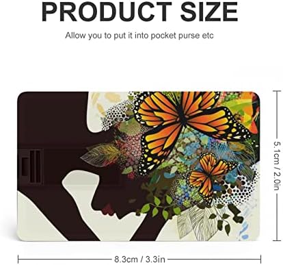 Убава Африканка Пеперутка Цвет КРЕДИТНА Картичка USB Флеш Персоналните Меморија Стап Клуч За Складирање Диск 64G