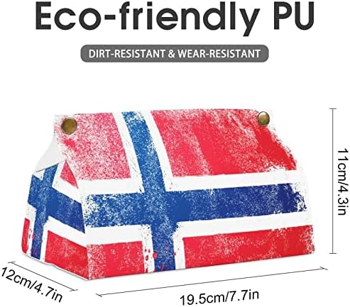 Потресено Знаме Норвешка Кутија За Ткиво Покритие Стп Држач За Кожна Кутија За Ткиво Правоаголен Организатор На Хартија За Фацијално