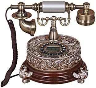 Антички телефон од ореви, фиксен дигитален гроздобер телефонски класичен европски ретро фиксна телефонска боја, со висечки слушалки за хотелски