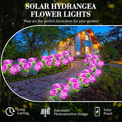 Треела 4 пакуваат соларни светла на отворено соларни светла водоотпорна градинарска светла светла реалистични предводени цвеќиња
