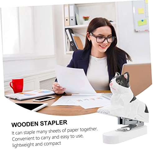 jojofuny stapler животни, мал занаетчиски занает Stapler Преносен степлер канцеларија Степлер Студент Цртан филм Stapler Wooden Stapler