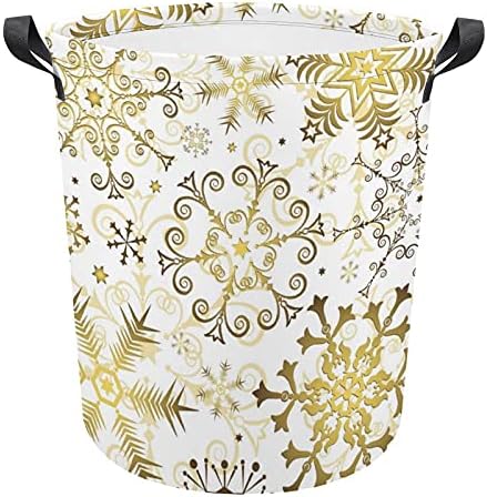 Кошница за перење FODUODUO, алишта за перење снегулки со рачки со рачки што може да се преклопи со валкана облека за складирање за спална соба,