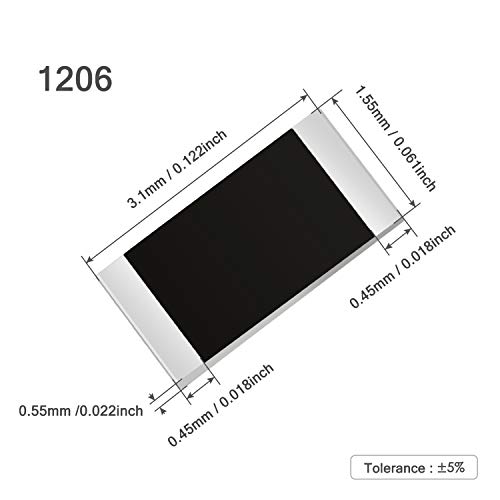 Chanzon 100pcs 1206 SMD отпорник 0 Ω ом 1/4W 0,25W ± 1% толеранција дебел филм 0R SMT чип отпорници ROHS Сертифицирани