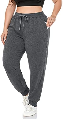 Zerdocean Womensенски плус големина руно, наредени џемпери, опуштено вежбање, атлетски џогер руно панталони