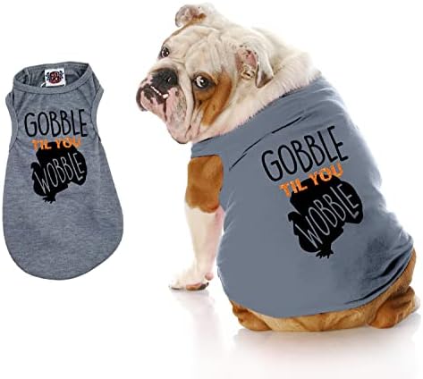 Gobble Til Wobble Dog Chilture, Денот на благодарноста кошула за кучиња, лесна кошула за куче, кошула за кутриња на кучиња 90 фунти,