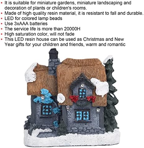 Озгкеј осветли Божиќни куќи, божиќни селски куќи, смола Божиќна сцена селски куќи за Божиќни декор за дома, украси за Божиќни село
