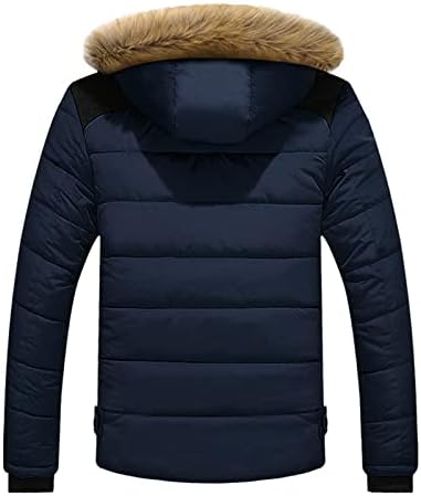Ymosrh јакни за мажи отворено топло зимско густо јакна со качулка со патенти за џебни масти