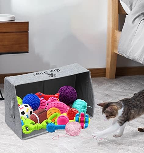 Морези Постелнина-Мешавина од памук Кутија За Играчки За Мачки Складирање мачки-Совршено За организирање Играчки за миленичиња, Ќебиња, каишки, Играчки за џвакање-