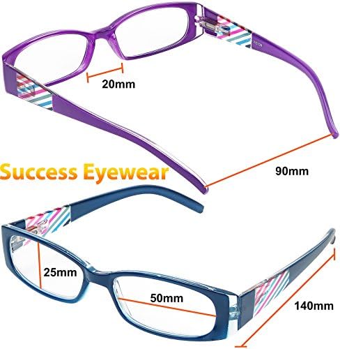 Успех ОЧИЛА ЗА ЧИТАЊЕ очила 4 Пакет Квалитетни Читатели Пролетна Шарка Стилски Дизајнирани Женски Очила за Читање +2.75