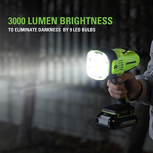 Greenworks 24V LED Spot Light Spot Light со 2AH батерија и полнач