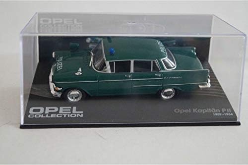 Opel Kapitän Pii Polizei Green 1959 година - салон со 4 дора - 1/43 Колекционерски модел на колекција на модел - Колекција на Опел 95
