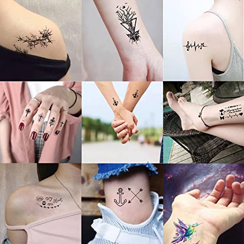 64 Листови Цвет И Пеперутка Привремени Тетоважи За Жени И Девојки - Лепило Лажни Налепници За Тетоважа За Декорација На Раката,
