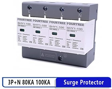 WTUKMO 1PCS Surge Protector AC 3P+N 40 ~ 80Ka 60Ka ~ 100KA 385V 420V SPD House Lightning Arters Arserst
