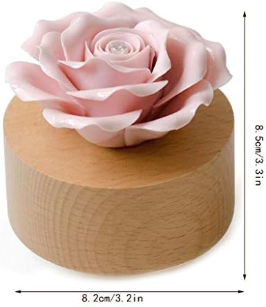 Музички кутии Xiaoheshop Музички кутии Керамика роза ротирачка музичка кутија одличен подарок/подарок за Божиќ/роденден/подарок за Денот