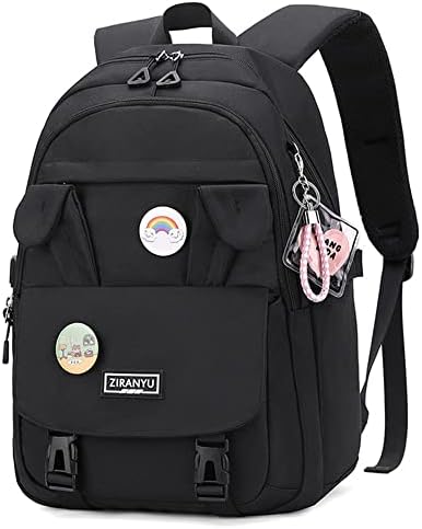 Мекике училишен ранец за жени, ранец на лаптоп 15,6 инчи колеџ училишна торба против кражба на дневни часови за девојчиња, црно