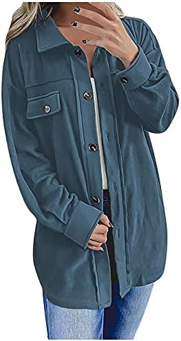 Prdecexlu матурска со копче за дизајни надолу јакни за жени лесни јакна со целосен ракав полиестер есен отворен фронт