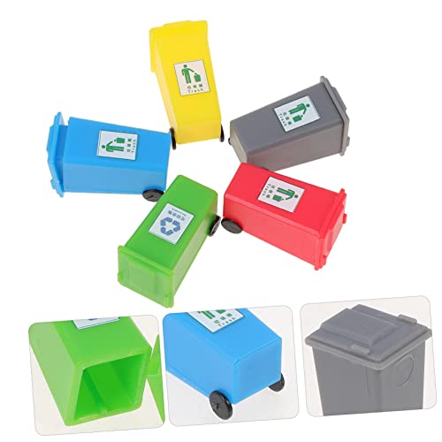 Hemoton 5pcs мини ѓубре за деца играчки за момчиња минијатурни отпадоци конзерва за песок минијатури мини биро за отпадоци конзерва