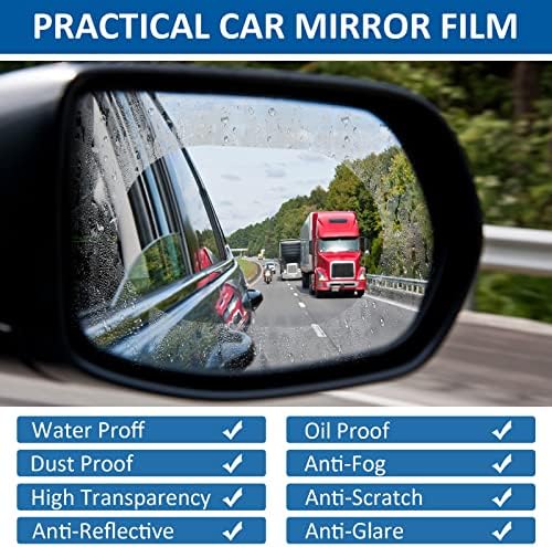 Tallew 20 парчиња водоотпорен филм на огледало на автомобили, 12 парчиња водоотпорен филм на огледало за автомобил, 2 парчиња од страна на