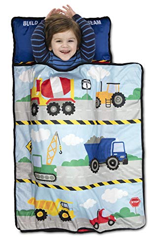 Фунхаус градежна област Камиони Детска мандат Мат сет - вклучува и ќебе за перница и руно - одлично за момчиња што дремеа за
