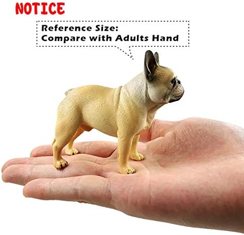 Lkxharleleya симулација на мини -големина булдог фигурински животински модел пука кучиња статуа фигура за домашни украси деца подарок,